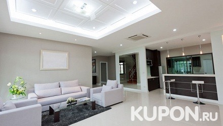 Натяжной потолок на виниловой или тканевой основе площадью от 10 до 60 кв. м