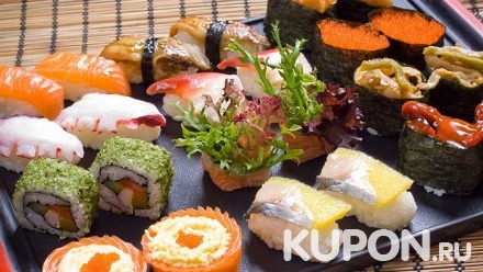 Блюда и напитки от службы доставки Monster Sushi со скидкой 50%