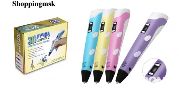 3D-ручка с LCD-дисплеем и ABS-пластиком + набор для творчества «Рисуем цветом» от интернет-магазина Shoppingmsk. Доставка или самовывоз! Скидка до 82%