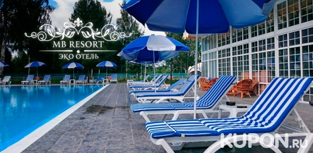 Отдых в будни, выходные и праздники для компании до 16 человек в эко-отеле MB-Resort: завтраки, баня, бильярд, караоке, бассейн и не только. Скидка 50%