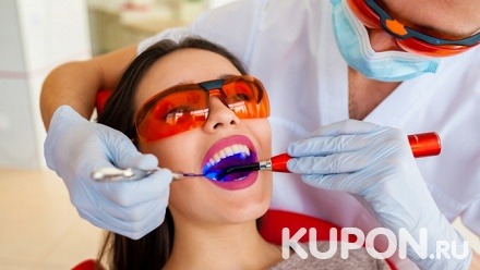Чистка зубов с полировкой или лечение кариеса и установка пломбы в стоматологической клинике «ФС Дент»