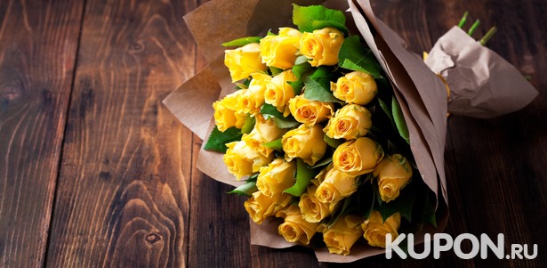 Букеты цветов в дизайнерской, крафт-бумаге и в шляпных коробках от компании Flowers Butik: розы, кустовые розы, радужные и синие розы, ирисы, хризантемы, тюльпаны. **Скидка до 70%**