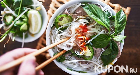Скидка до 50% на все меню кухни и напитки в ресторане вьетнамской кухни Hanoi City (NemNem): супы, горячее, салаты, десерты и не только