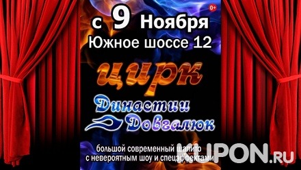 2 билета на шоу «Цирк династии Довгалюк» со скидкой 50%
