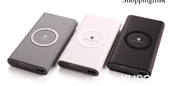 1 или 2 внешних аккумулятора с беспроводной зарядкой Power Bank Qi Compatible от интернет-магазина Shoppingmsk. Скидка 74%