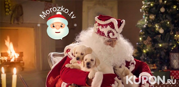 Скидка 68% на именное видеопоздравление от Деда Мороза для детей от студии «МорозкоTV»