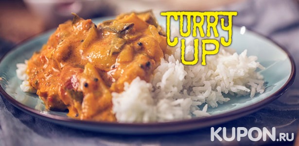 Отдых в ресторане индийской кухни Curry Up: любые блюда + некоторые напитки! Скидка 50%