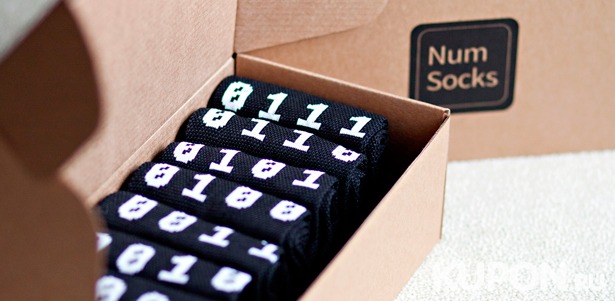 Стильные наборы носков с цифрами от компании NumSocks: «Набор носков рационального человека» или «Набор носков IT-шника». **Скидка 33%**