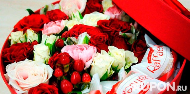 Букеты роз или тюльпанов, премиум-букеты с игрушками и фруктами, подарочные коробки с цветами от компании Baltiyskiy Buket. Доставка или самовывоз! Скидки до 60%