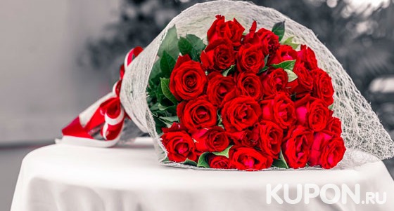 Услуги цветочной студии «Ми Ми»: букет голландских, кенийских или российских роз, розы в шляпной коробке и гелиевые шары! Скидка до 40%