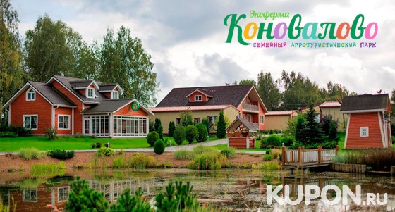 Скидка 50% на отдых в загородном экоотеле «Коновалово» для компании до 4 человек: 3-разовое питание, русская баня, экобеседки с камином и не только!