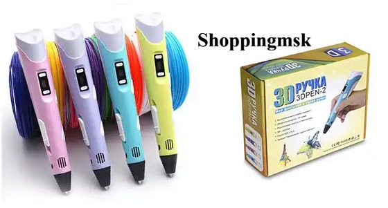 3D-ручка с тестовым набором ABS-пластика, а также набор для творчества «Рисуем цветом» от интернет-магазина Shoppingmsk. Скидка до 82%