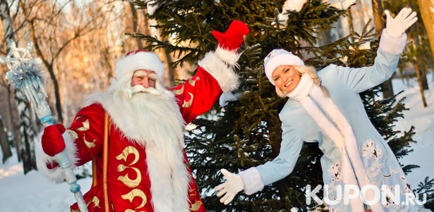 Онлайн-поздравление для детей от Деда Мороза и Снегурочки с оленьей фермы от компании WalkService. **Скидка 50%**
