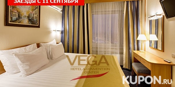 Проживание в номере первой категории «Стандарт» для двоих, а также завтраки, посещение фитнес-центра, Wi-Fi и другое в отеле «Вега Измайлово» в Москве со скидкой 25%