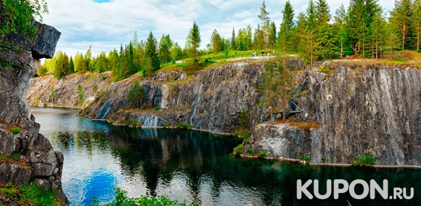 Тур в Карелию на 1 день «Горный парк “Рускеала”, Мраморный каньон и водопады» от туристической компании «Хохлома Тур». Скидка 65%