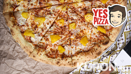 Доставка пиццы из ресторана сети Yes Pizza со скидкой 50%