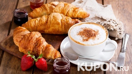 Кофе и десерт от кофейни-кондитерской «Привет, десерт!» (126 руб. вместо 253 руб.)