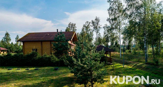Скидка 50% на отдых с проживанием для компании до 6 человек в коттеджном комплексе «Озерный берег» в Ленинградской области на берегу озера Вуокса